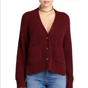 NWOT A.L.C. Cleveland Cardigan Plum Wine Sz Small